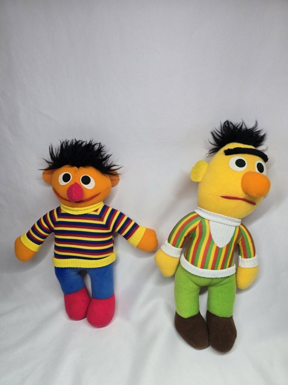 Vintage Hasbro Softies Sesame Street Bert & Ernie Plush Pair 1980s Muppets